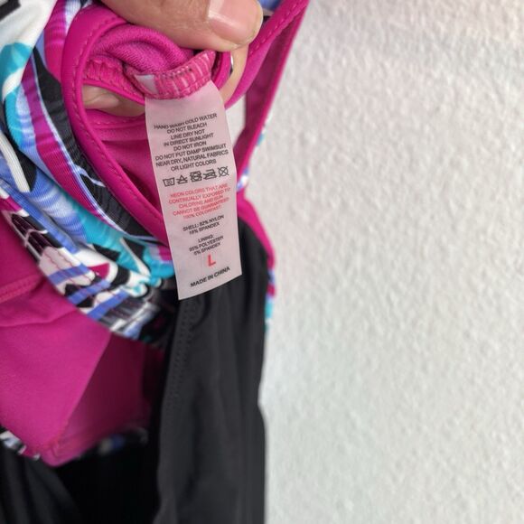 Womens Tankini Large Black Swimwear Modest Beach Seaside - Picture 2 of 5